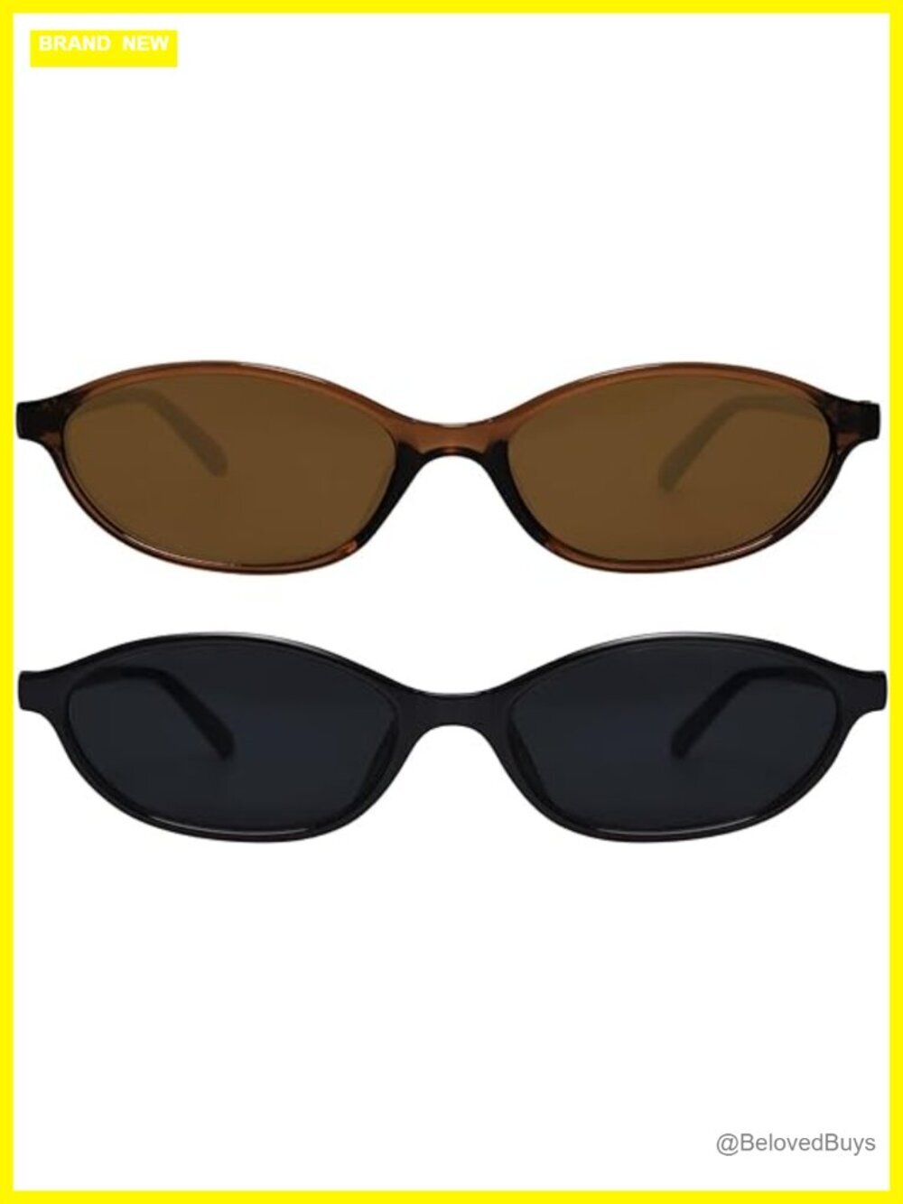 Retro Oval Sunglasses for Women - Cat Eye 90s Shades UV Protection Lightweight